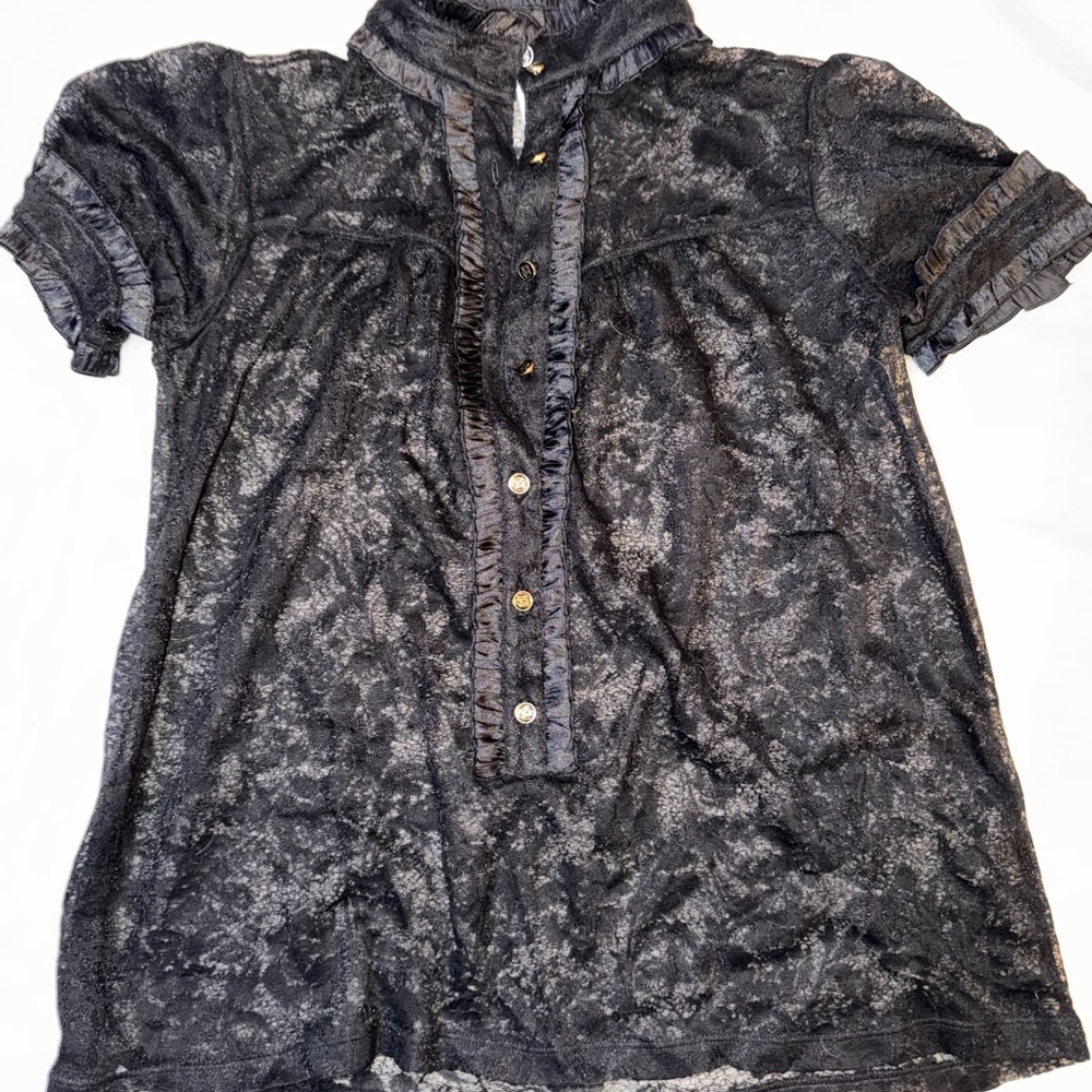 Mango Black Lace Blouse